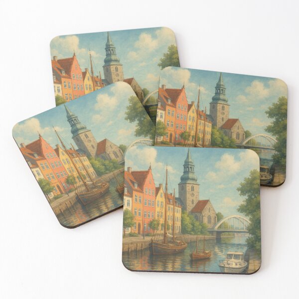 Item preview, Aalborg Canalfront with Budolfi Cathedral designed and sold by Aryabek.