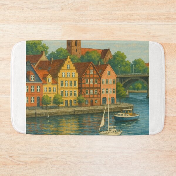 Item preview, Aalborg Canalfront with Budolfi Cathedral designed and sold by Places On Earth.