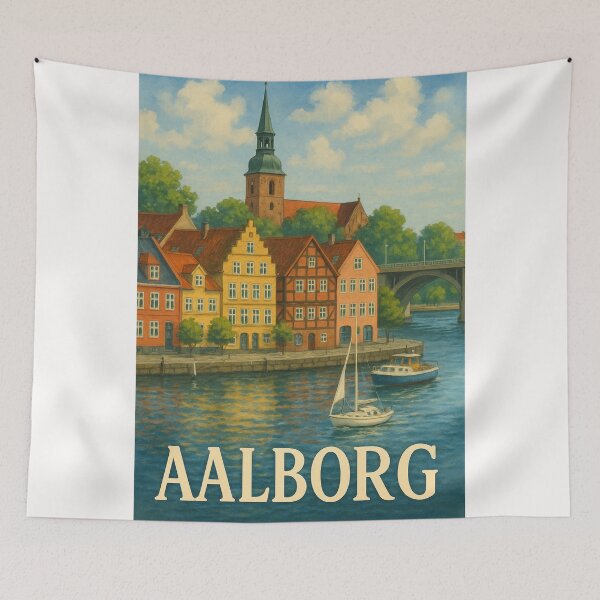 Item preview, Aalborg Canalfront with Budolfi Cathedral designed and sold by Places On Earth.