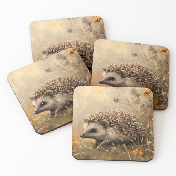 Item preview, Hedgehogs in Morning Gold by Elin Norrgård designed and sold by VelvetEchoArt.