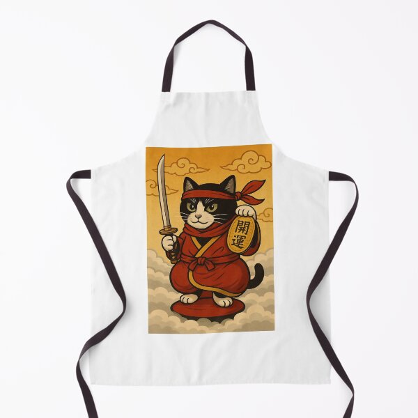 Item preview, Lucky Ninja Cat — Maneki Neko Samurai designed and sold by Zen Cat Studio.