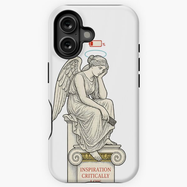 Item preview, Low Battery Angel – Classical Statue with No Inspiration Humour designed and sold by Shoot-The-Moon.