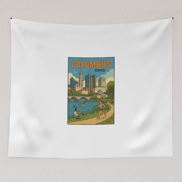 Item preview, Columbus, Ohio – Retro Travel Design designed and sold by Explore That City.