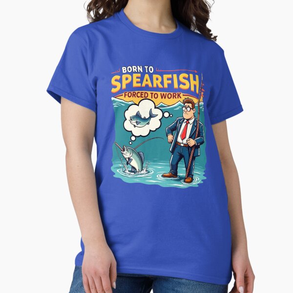 Item preview, Born to Spearfish – Forced to Work | Funny Spearfishing Art designed and sold by Timeless Design.