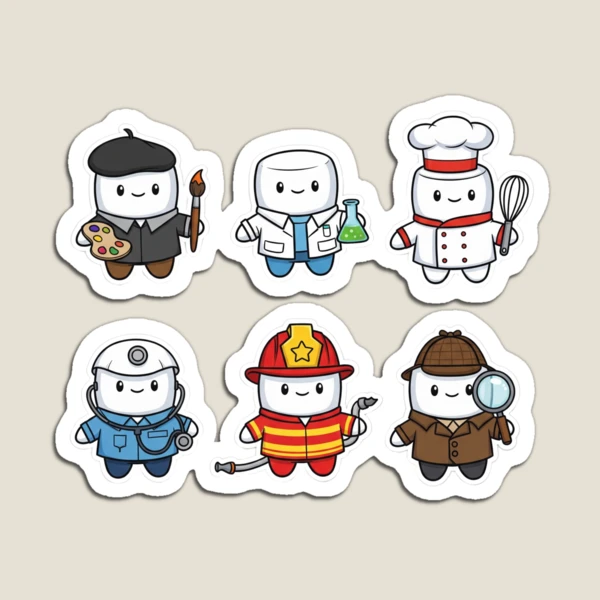 Pip's Career Day - Cute Jobs & Professions Sticker Pack — Magnet by BiMood