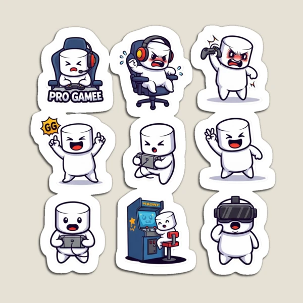 Pip the Gamer - Cute Video Game Character Sticker Pack — Magnet by BiMood