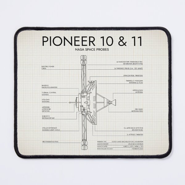 Item preview, Pioneer 10 and 11 Space Probes (Ivory Brown) designed and sold by BGALAXY.