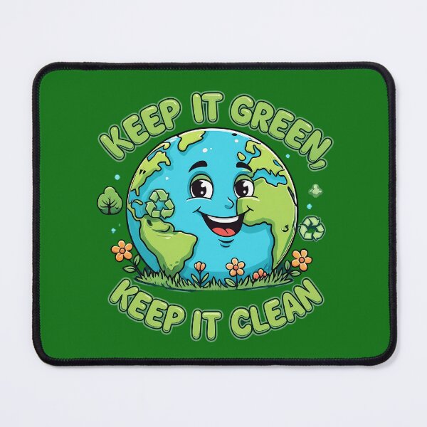 Item preview, Keep It Green, Keep It Clean – Cute Earth Design designed and sold by PrintBreeze.