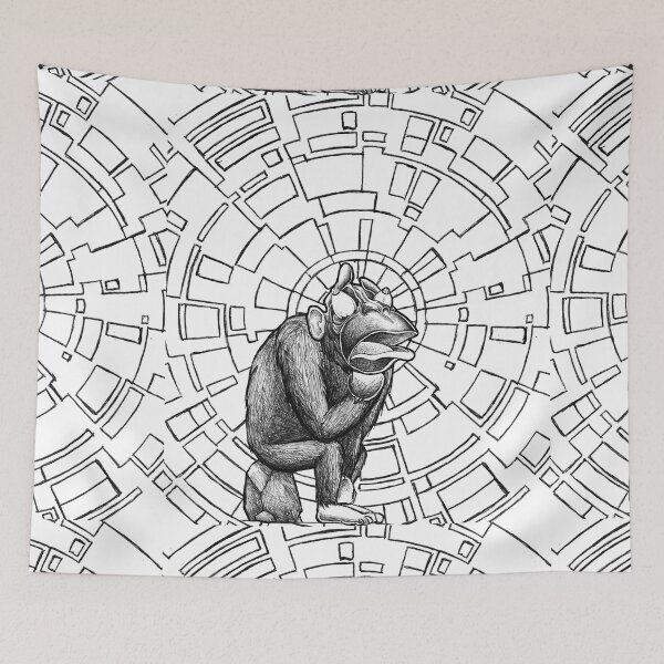 Item preview, thinking monkey designed and sold by ColarteGayart.