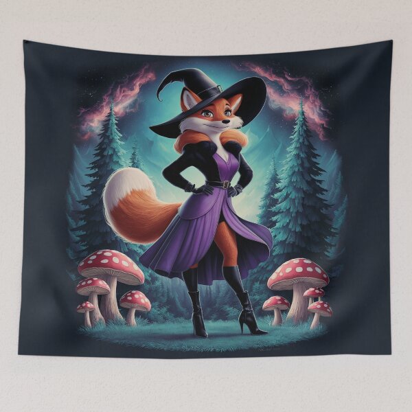 Item preview, Enchanting Fox in Witch's Hat Amidst Magical Forest designed and sold by AnimalAirtistry.