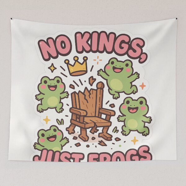 Item preview, No Kings, Just Frogs – Funny Anti-Throne Sticker designed and sold by PrometheusStyle.