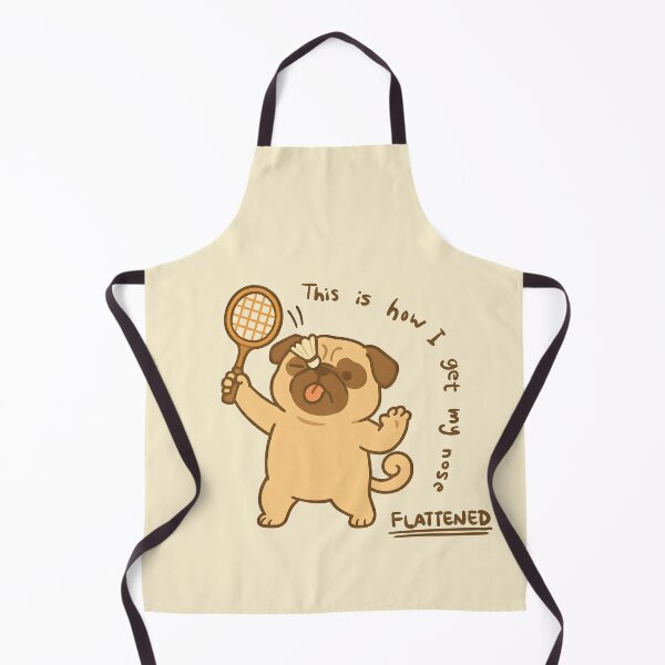 Item preview, Funny Pug Badminton Tee – “This Is How I Get My Nose Flattened” Cute Dog Shirt designed and sold by CatitudeStudio.