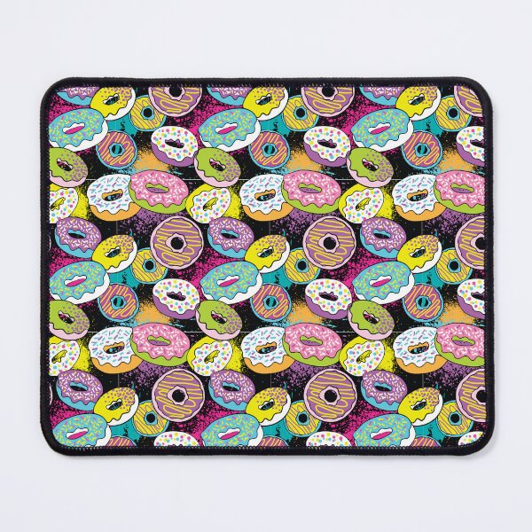 Item preview, Donut Delights - Funky Retro Donut Pattern Decor - Kids Room Decor - 80's cartoon style donuts - Doughnut designed and sold by Vision-Tees.