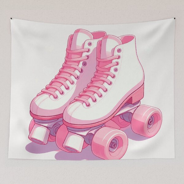 Item preview, Retro Pink Roller Skates | Girly Pastel Illustration Retro Pink Roller Skates Illustration | Cute Pastel Skates Art designed and sold by  Ojo de Lilith.
