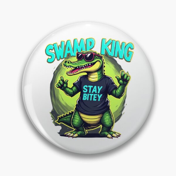 Item preview, Swamp King Gator “Stay Bitey” Cartoon Graphic designed and sold by tonyartprints.