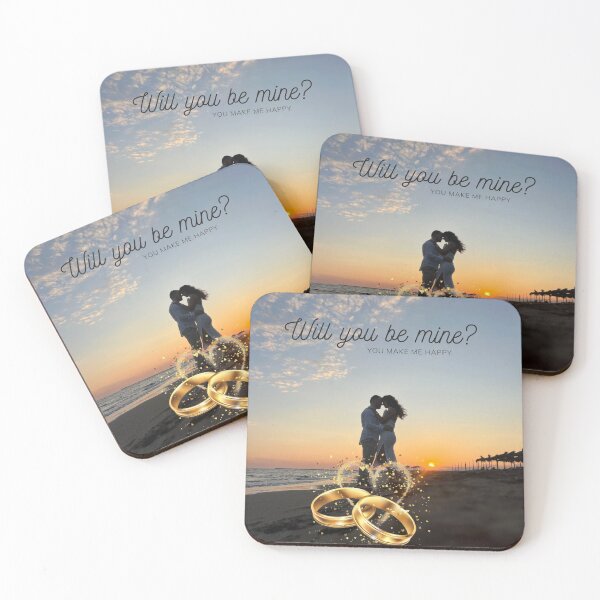 Item preview, "Romantic Beach Proposal – Sunset Love with Wedding Rings designed and sold by TeutaDesings.
