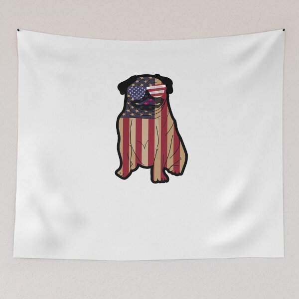 Item preview, Pug Dog American Flag designed and sold by TeeTimeGuys.