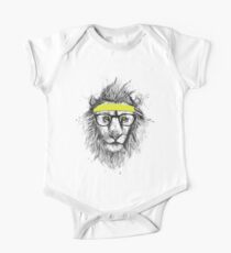Hipster lion (light background) One Piece - Short Sleeve