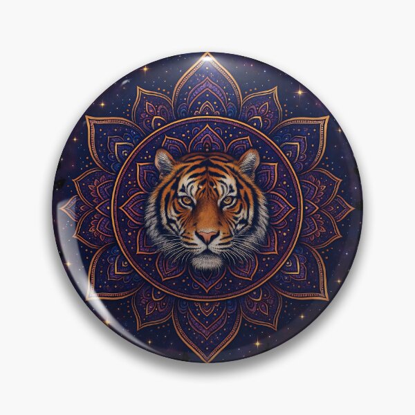 Item preview, Cosmic Tiger Mandala – Spirit of the Stars designed and sold by ebada-art.