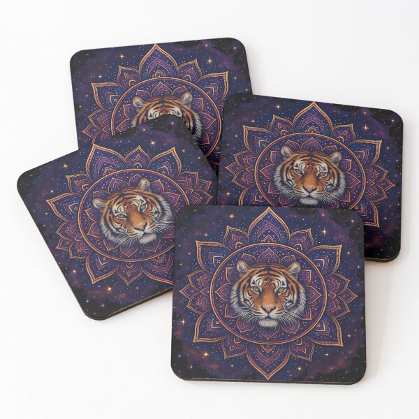Item preview, Cosmic Tiger Mandala – Spirit of the Stars designed and sold by ebada-art.