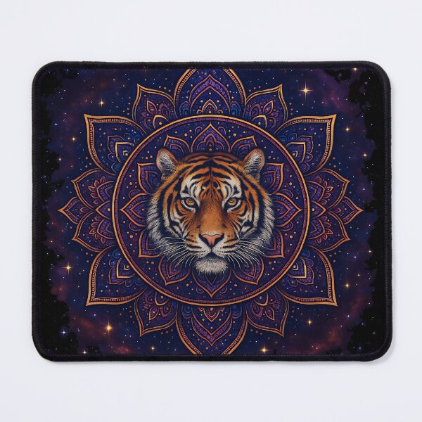Item preview, Cosmic Tiger Mandala – Spirit of the Stars designed and sold by ebada-art.