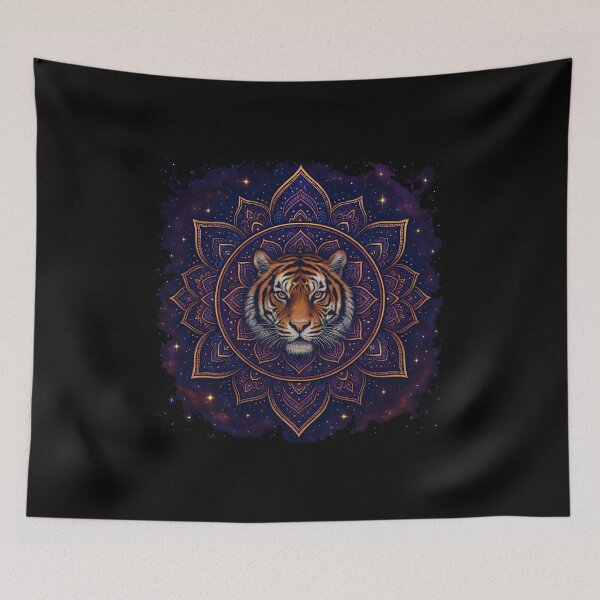 Item preview, Cosmic Tiger Mandala – Spirit of the Stars designed and sold by ebada-art.