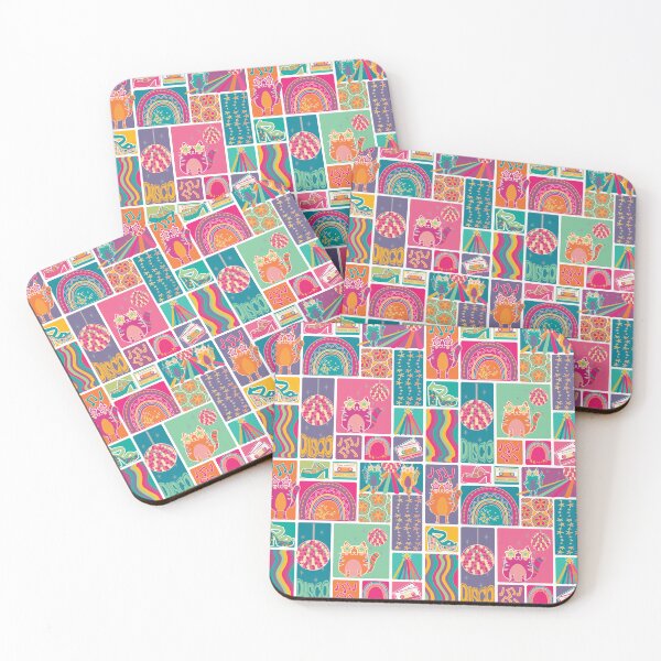 Item preview, Le Chat Discotheque-Disco Kitty Party-Retro Rainbow Palette designed and sold by Annette Chabidon Studio.