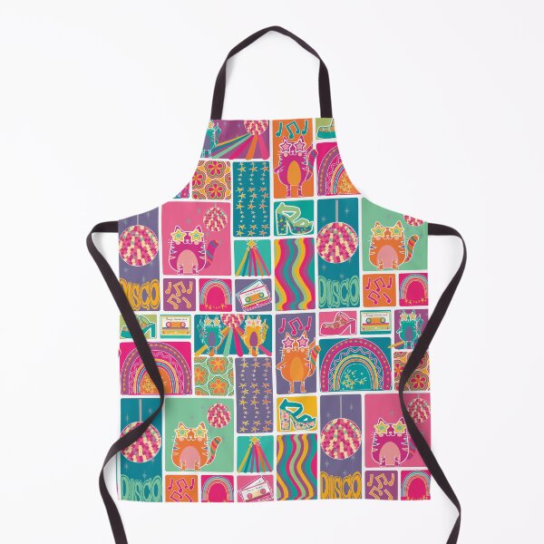 Item preview, Le Chat Discotheque-Disco Kitty Party-Retro Rainbow Palette designed and sold by Annette Chabidon Studio.