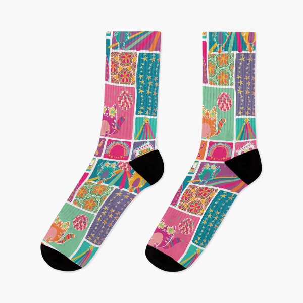 Item preview, Le Chat Discotheque-Disco Kitty Party-Retro Rainbow Palette designed and sold by Annette Chabidon Studio.