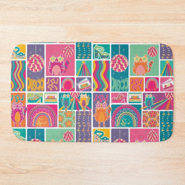 Item preview, Le Chat Discotheque-Disco Kitty Party-Retro Rainbow Palette designed and sold by Annette Chabidon Studio.