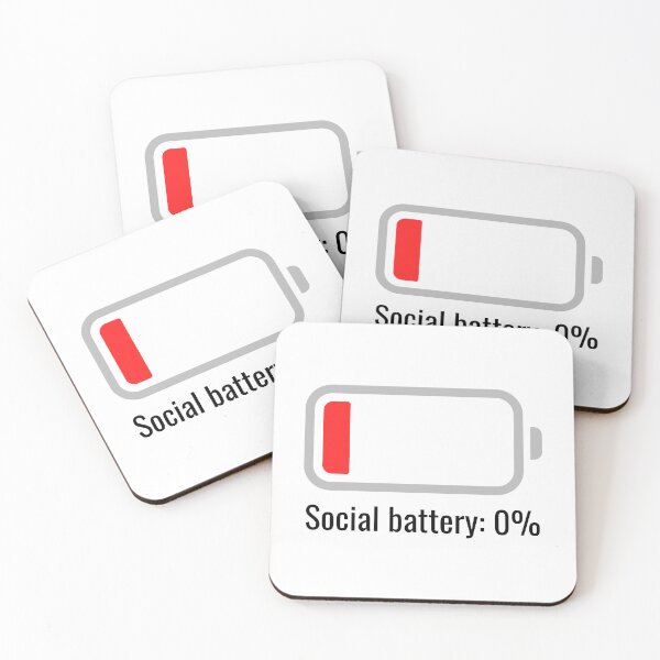 Item preview, "Social battery 0%" Funny phrase designed and sold by Viper58.