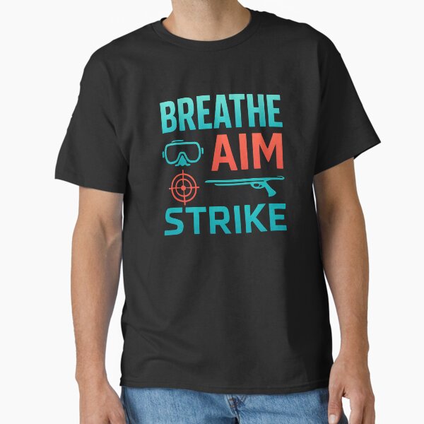 Item preview, Breathe – Aim – Strike | Spearfishing Diver Typography Design designed and sold by Timeless Design.