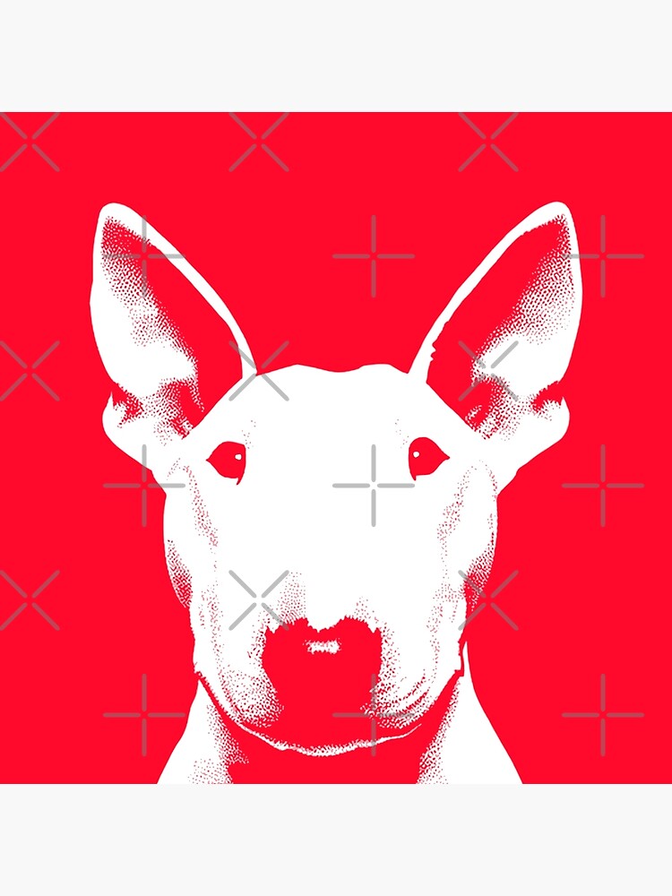 Thumbnail 3 of 3, Photographic Print, Bull Terrier White And Redish Pop Art Retro Chic Design For Bull Terrier Owners, Bull Terrier Moms, Bull Terrier Dads & Bull Terrier Lovers designed and sold by K9ish.
