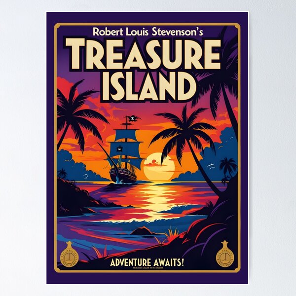 Item preview, Une affiche vintage de L'Île au trésor - Robert Louis Stevenson designed and sold by GoodOldVintage.