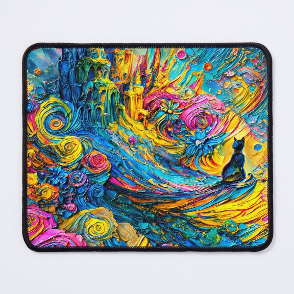 Item preview, Midnight Cat Watching Floral Color Storm designed and sold by blackhalt.