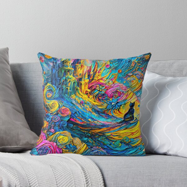 Item preview, Midnight Cat Watching Floral Color Storm designed and sold by blackhalt.