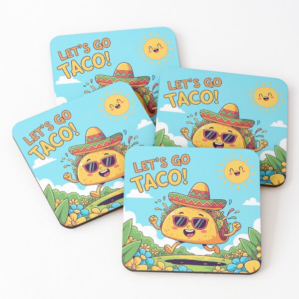 Item preview, Let’s Go Taco – Kawaii Taco Design for Food Lovers designed and sold by j-2k.
