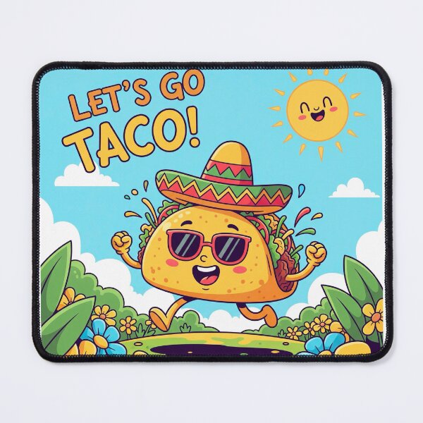 Item preview, Let’s Go Taco – Kawaii Taco Design for Food Lovers designed and sold by j-2k.