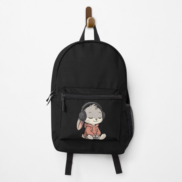 Item preview, Chibi Bunny in Oversized Hoodie with Headphones | Cute Lo-Fi Chill Cartoon designed and sold by ColorSplash123.