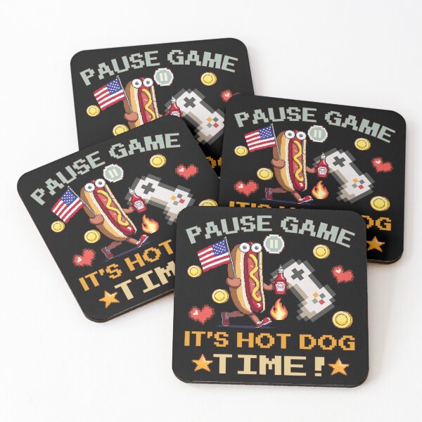 Item preview, Pause Game It’s Hot Dog Time Funny Gamer National Hot Dog Day Gaming designed and sold by Guess4best.