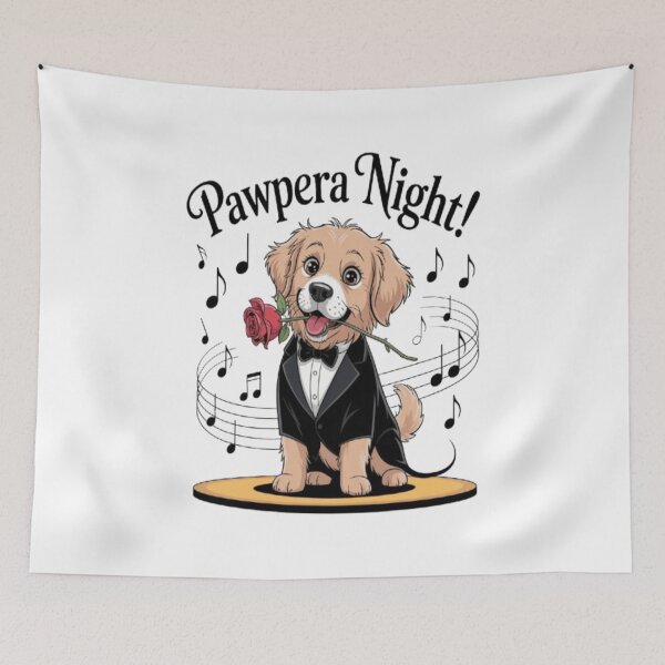 Item preview, Pawpera Night – Funny Opera Dog Illustration designed and sold by Petpixy.