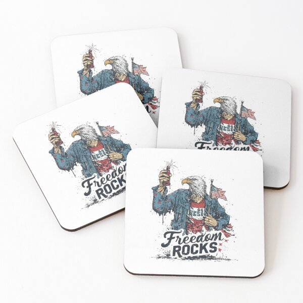 Item preview, Eagle with fireworks and flag, freedom rocks designed and sold by DadGenX.