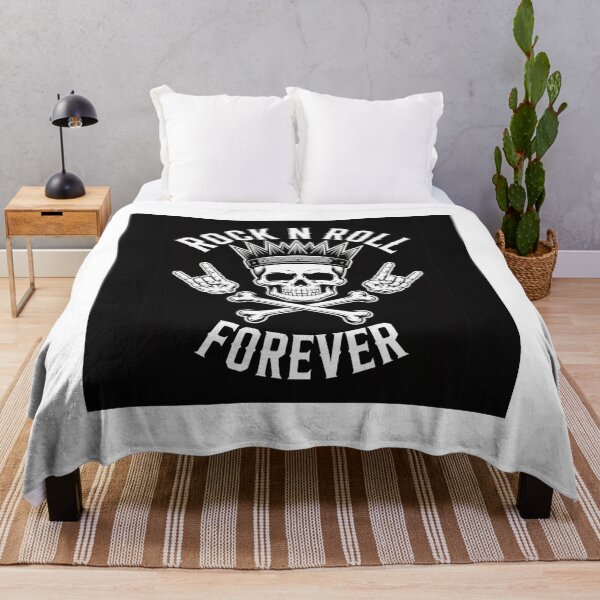 Item preview, Rock N Roll Forever – Skull with Crown and Bones Music Design designed and sold by MOTAS Graphics .