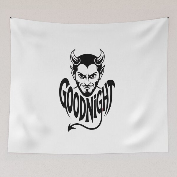Item preview, Goodnight Devil – Creepy Horned Demon Design for Night Owls designed and sold by MOTAS FASHION .
