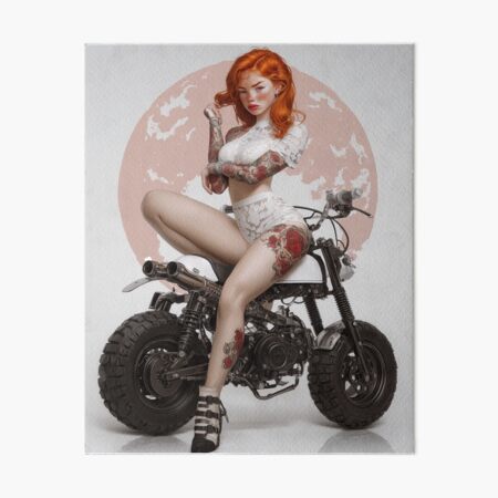 Item preview, Tattooed Rebel – Pin-Up Biker designed and sold by Amber-Echo.