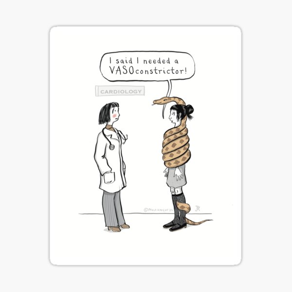 Item preview, Schlangenfehler Cartoon Dr. Patient Schlange Wortspiel designed and sold by PaulaJKnight .