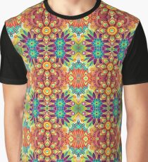 black abstraction design multi-colored floral digital seamless colorful repeat pattern Graphic T-Shirt