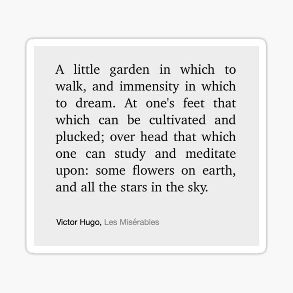 Artikel-Vorschau von Les Misérables – Victor Hugo – Ein kleiner Garten, designt und verkauft von Leffies.