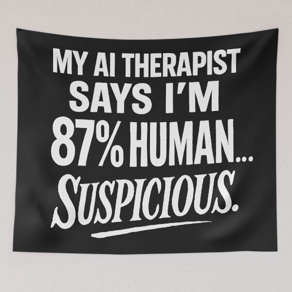 Item preview, My AI Therapist Says I'm 87% Human... Suspicious. designed and sold by Owcomm.