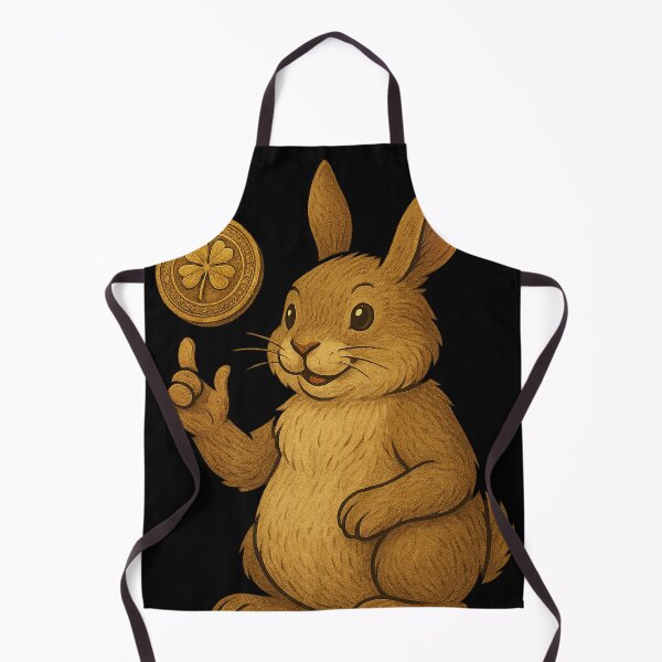 Item preview, Lucky Rabbit Flipping a Gold Coin designed and sold by PixelPunx.